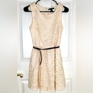 Elegant Beige Lace Dress by XXI size small